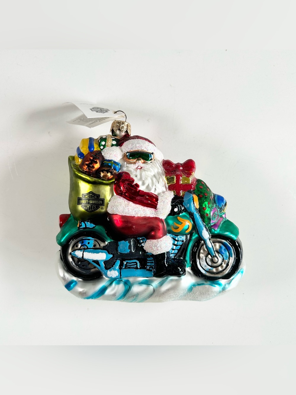Christopher Radko Harley Davidson Free Wheeling Santa Christmas Ornament 1997